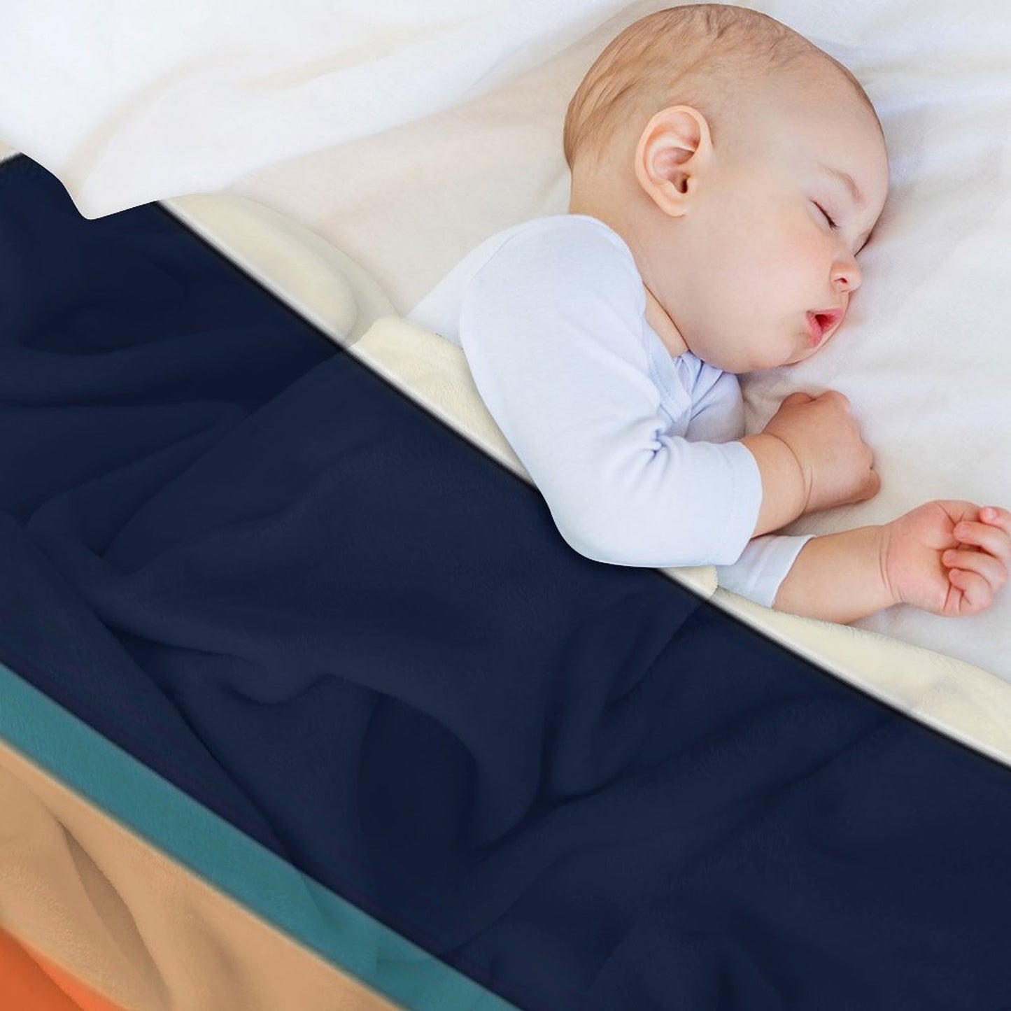 Mid-Century Modern Meets 1970s Orange And Blue Rainbow Throw Blanket