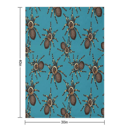 Tarantula on Blue Throw Blanket