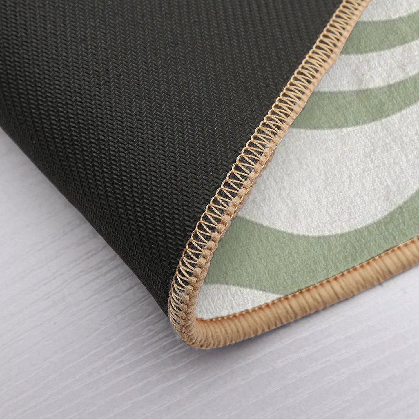 Modern Liquid Swirl Abstract Pattern in Sage Green Tones Bath Mat