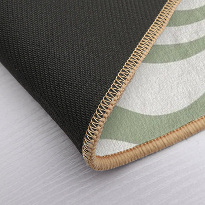 Modern Liquid Swirl Abstract Pattern in Sage Green Tones Bath Mat