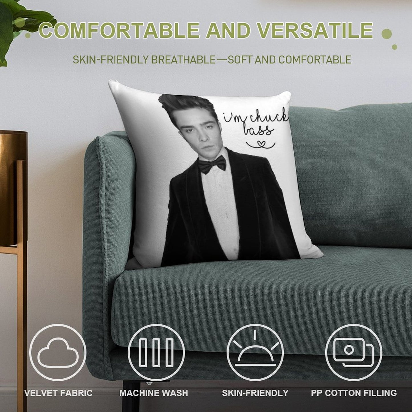 I'm Chuck Bass Soft Warmth Comfort Throw Pillow