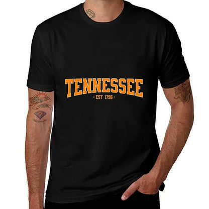 Vintage Tennessee Apparel for Men, Women, And Kids Classic TN Orange Print Retro Varsity Vintage Tennessee  Breathable T-Shirt