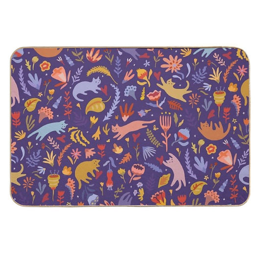 Candy Cats in The Magic Garden  Non-Slip Bath Mat