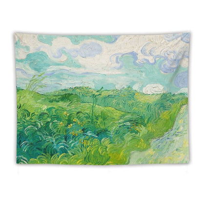 Green Wheat Fields Auvers Van Gogh Fine Art Tapestry