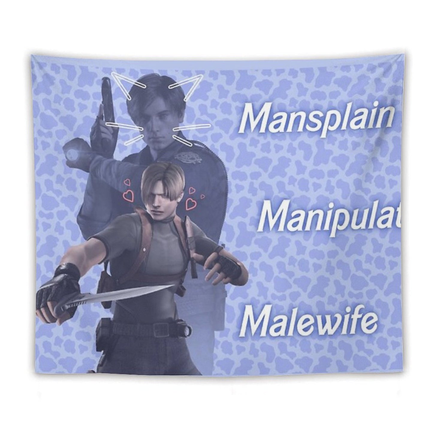Mansplain, Manipulate, Malewife Leon (Cow) Tapestry