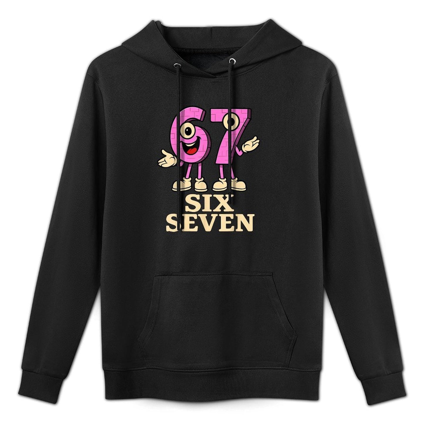 Pink 67 Six Seven 6-7 - Funny Italian Brainrot Kids Gaming Relaxed Fit Hoodie