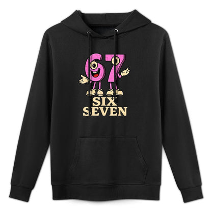 Pink 67 Six Seven 6-7 - Funny Italian Brainrot Kids Gaming Relaxed Fit Hoodie