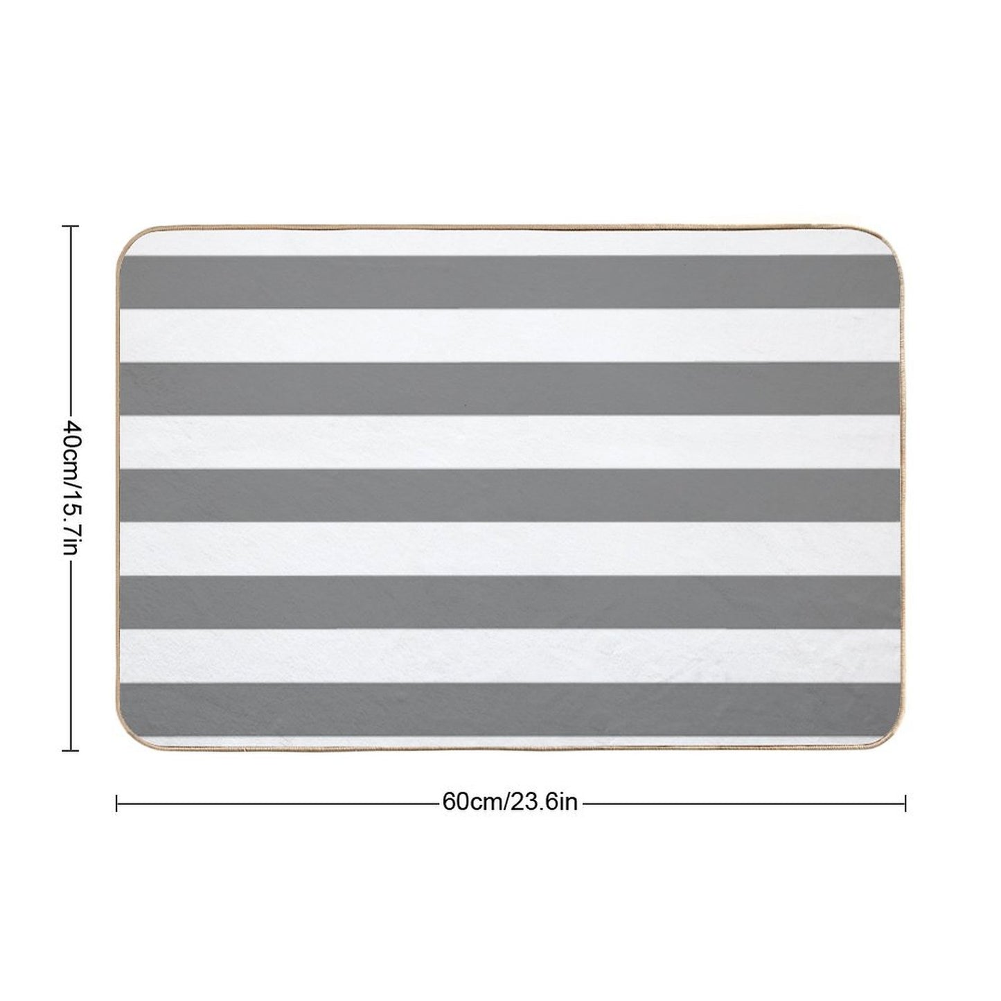 GRAY AND WHITE STRIPES Bath Mat
