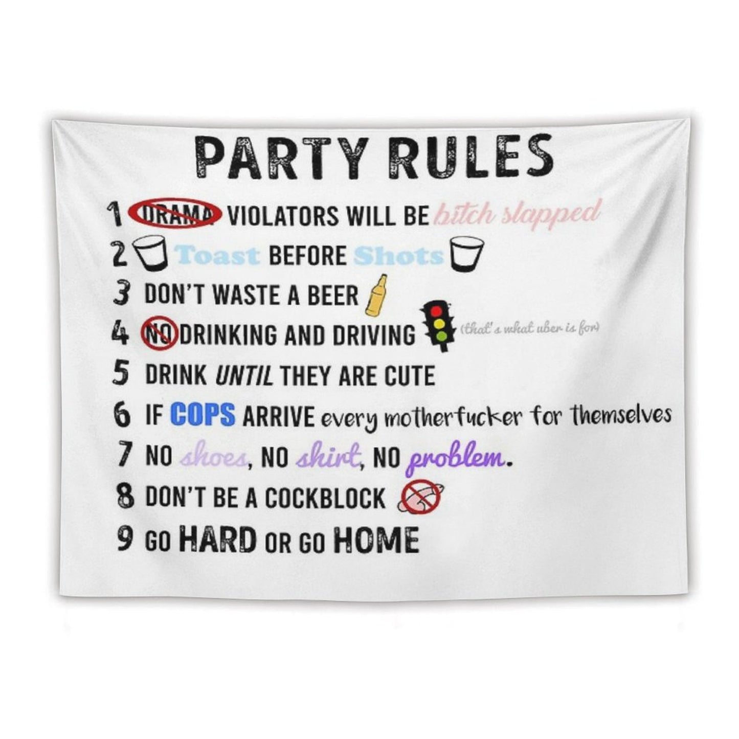 Party Rules Tapestry
