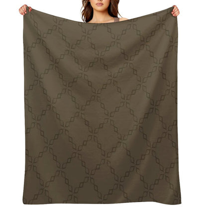 Circle Chain of Gray Mixed with Light Brown Throw Blanket