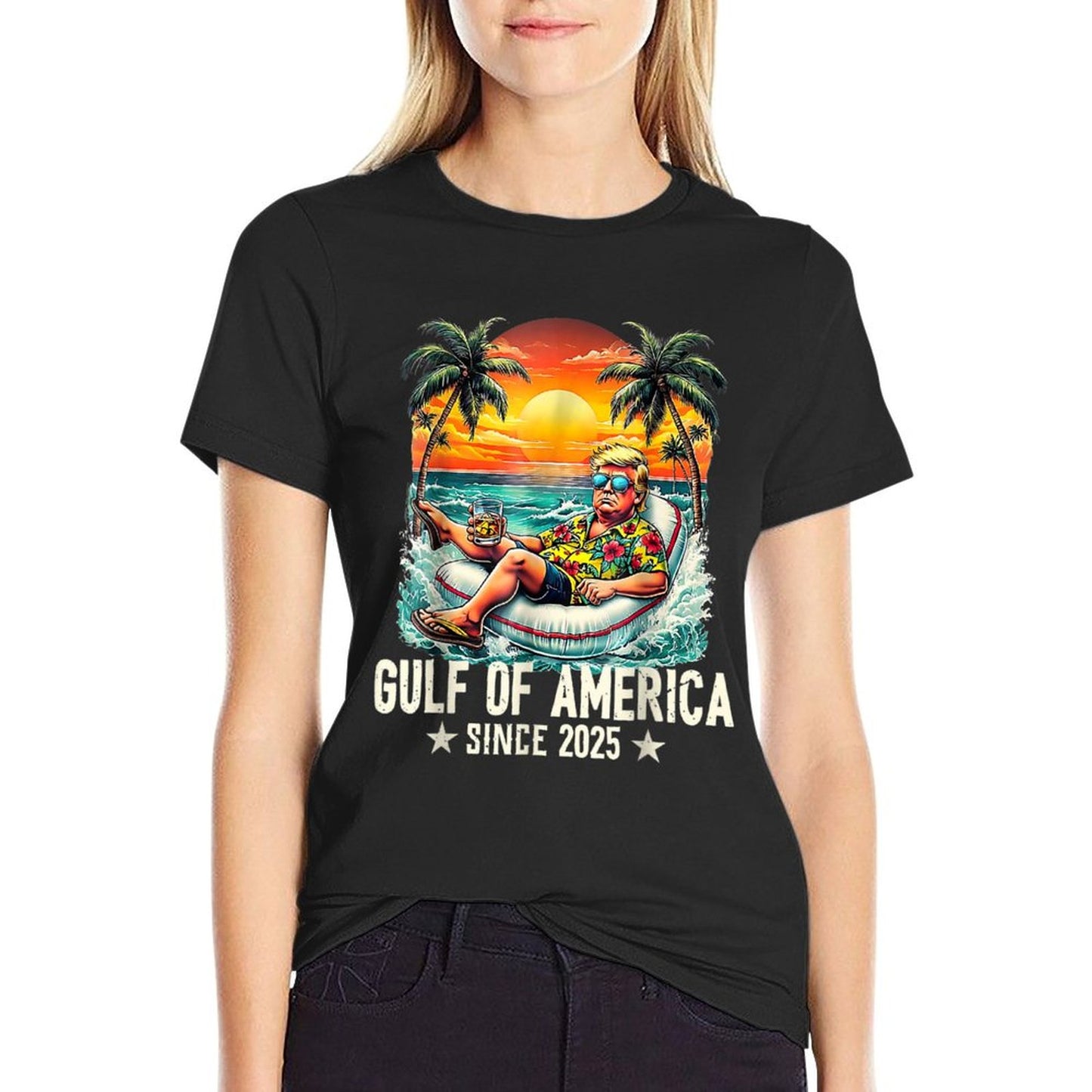 Gulf Of US America Est 2025 Retro Vintage Beach T-Shirt