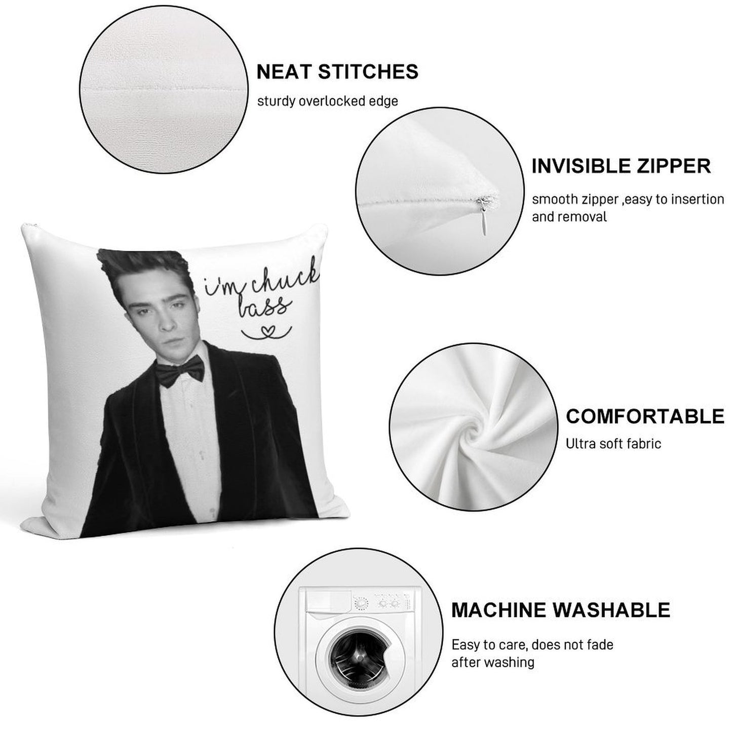 I'm Chuck Bass Soft Warmth Comfort Throw Pillow