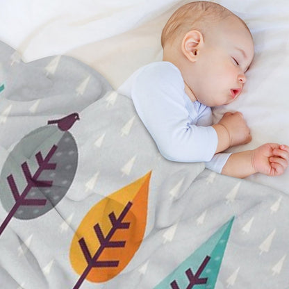 Fox in The Forest on Gray Throw Blanket