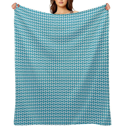 Overlapping Aqua Blue Diamonds Throw Blanket
