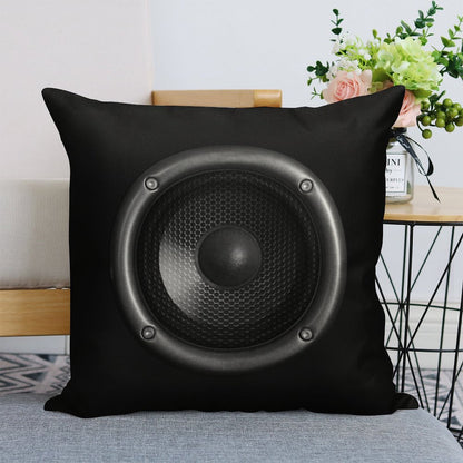 Music Speaker Linen Throw Pillow Cover