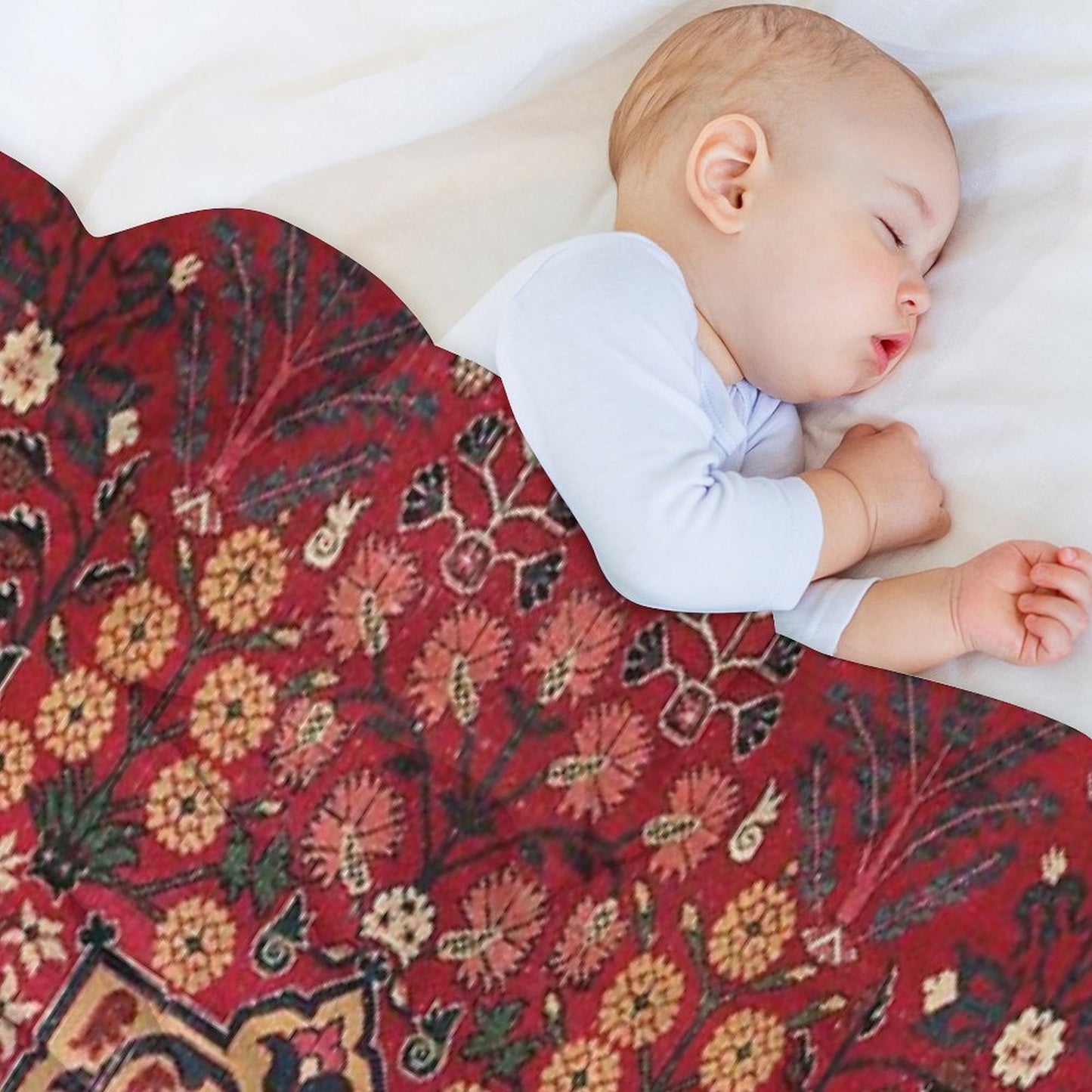17th Century Persian Vase Carpet Print Throw Blanket
