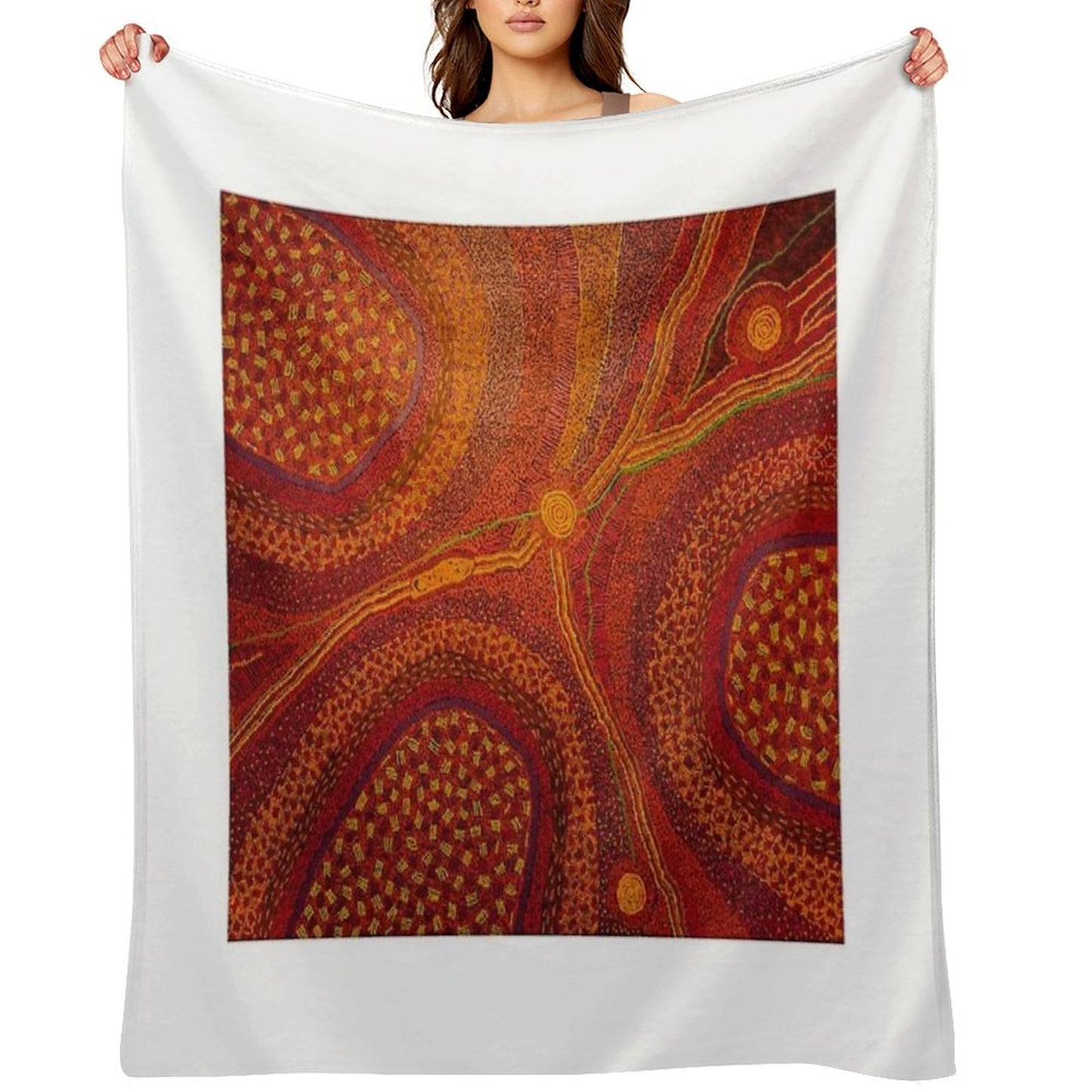 Australian Aboriginal Art Throw Blanket