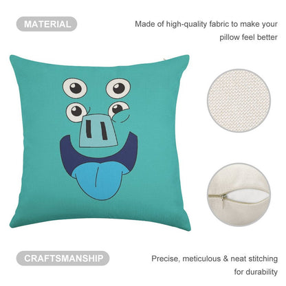 Kipo - Pig Face Linen Throw Pillow Cover