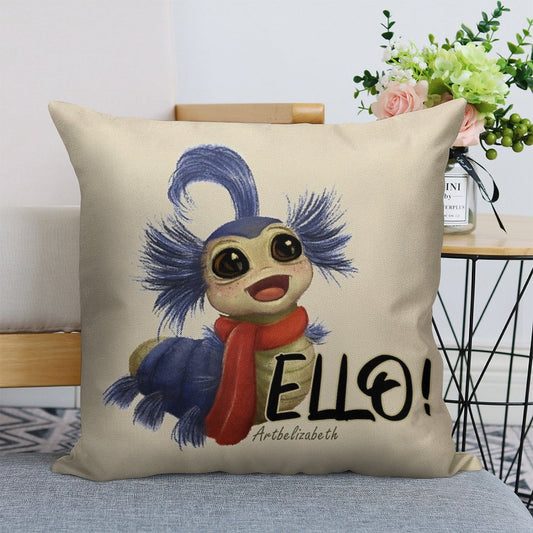 Labyrinth Worm Linen Throw Pillow Cover