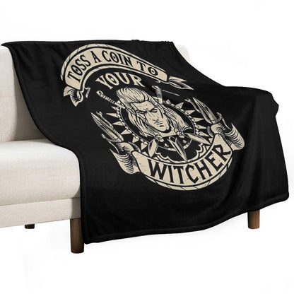 Toss A Coin To Your Witcher Geralt of Rivia Throw Blanket