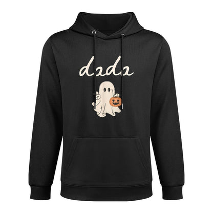 Dada Ghost Boo One Spooky Dad First Halloween Birthday Boy Kangaroo Pocket Hoodie