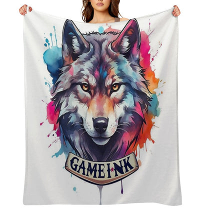 Gameink. Wolf Throw Blanket