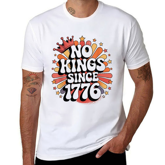 No KINGS in America Since 1776 Spirit Patriotic Men USA  Eco-friendly Material T-Shirt