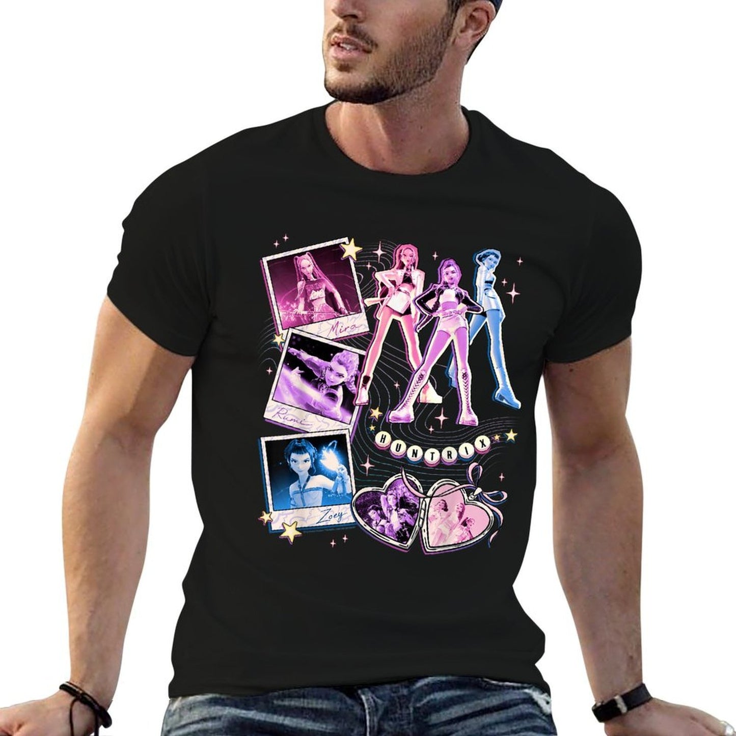 Kpop Demon Hunters Huntrix Mira Rumi & Zoey BFFs Collage  Relaxed-fit T-Shirt