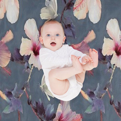 Butterflies And Hibiscus Flowers - A Painted Pattern Throw Blanket