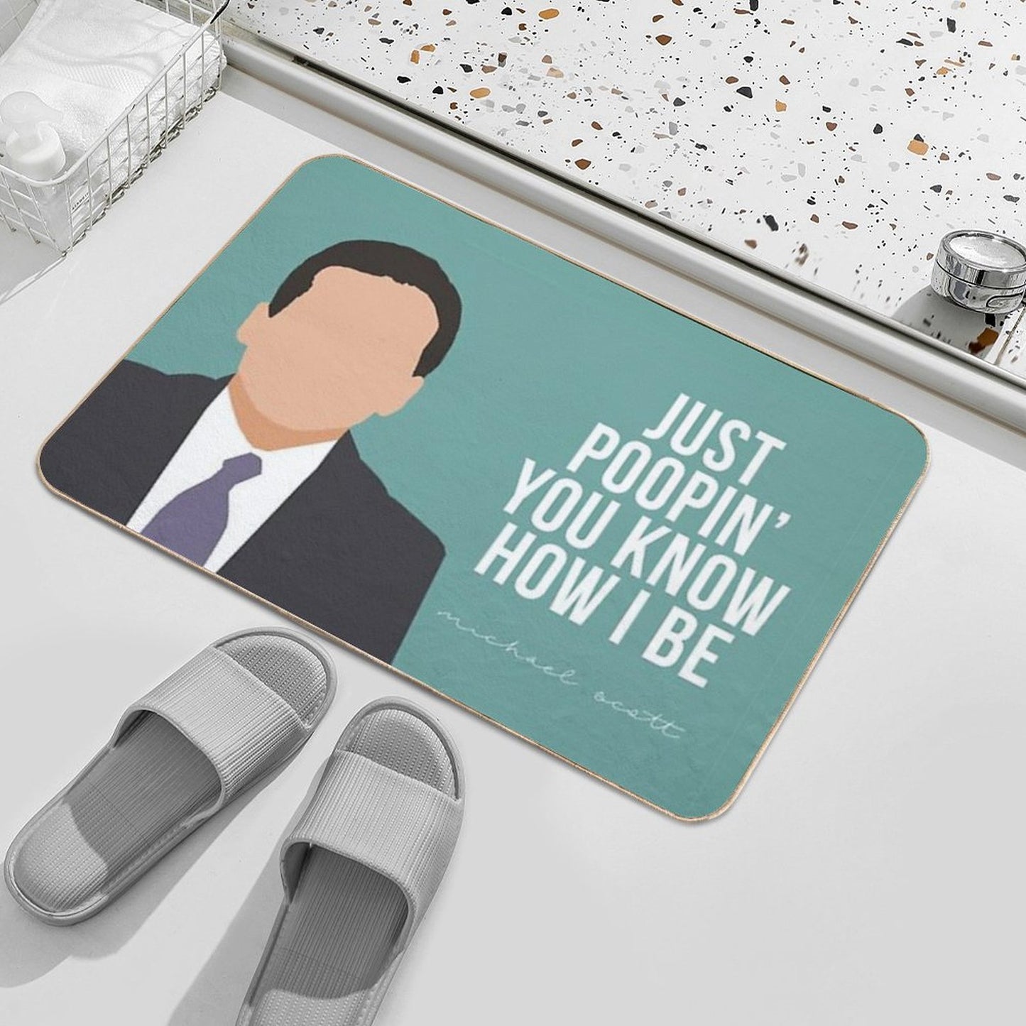 Just Poopin' Michael Scott Bath Mat