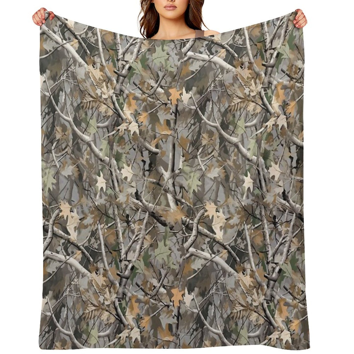 Camouflage Reel Tree Pattern Designs Throw Blanket