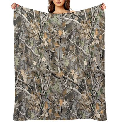 Camouflage Reel Tree Pattern Designs Throw Blanket