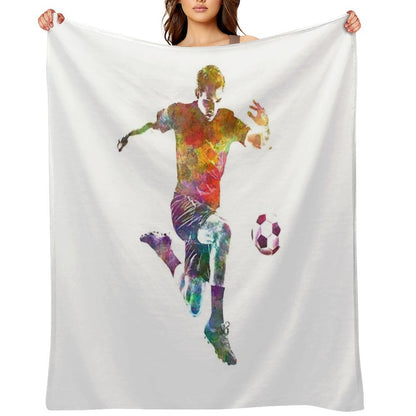 Man Soccer Football Player 09 Throw Blanket