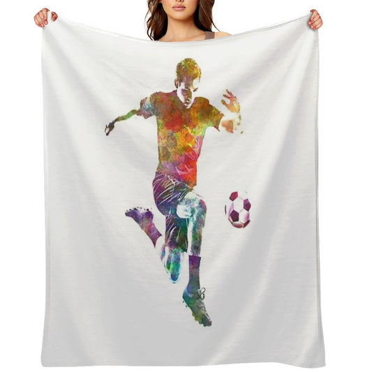 Man Soccer Football Player 09 Throw Blanket