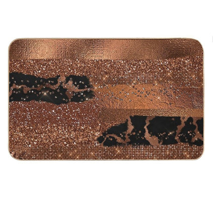 Dark Faux Copper Glamour Bath Mat