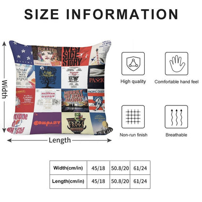 Sondheim Collage Soft Shrink-Resistant Throw Pillow