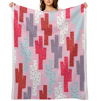 Sweet Cactus Pattern Throw Blanket