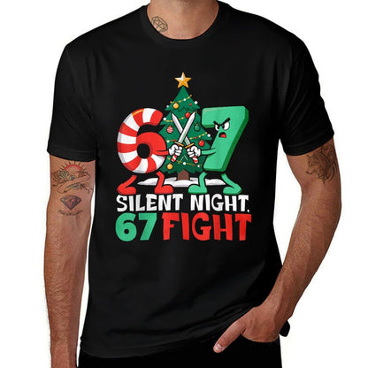 Silent Night 67 Fight Funny Christmas  Easy-care T-Shirt