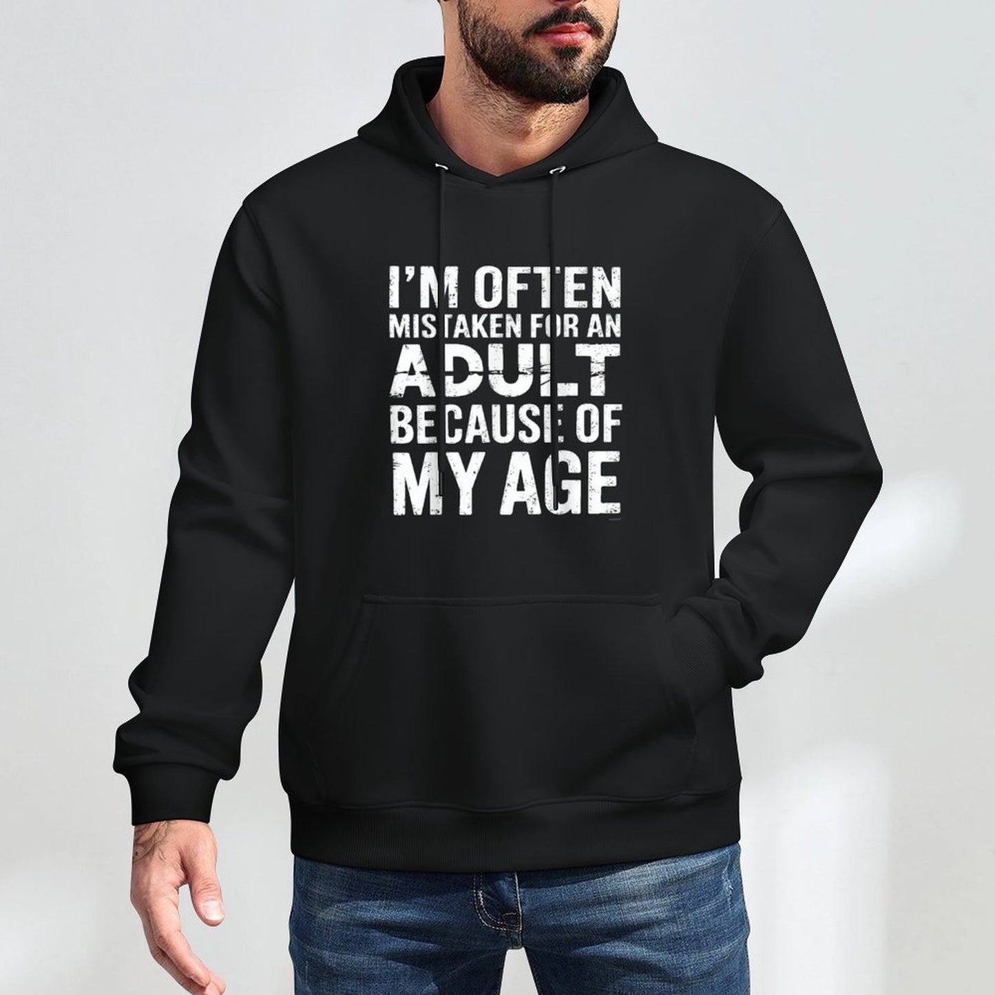 Im Often Mistaken For An Adult Because Of My Age Medium-Weight Fabric Hoodie