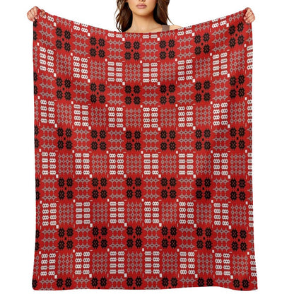Welsh Design, Carthen Cymraeg, Cymreig (red) (Printed Image - Not Real  Tapestry) Throw Blanket