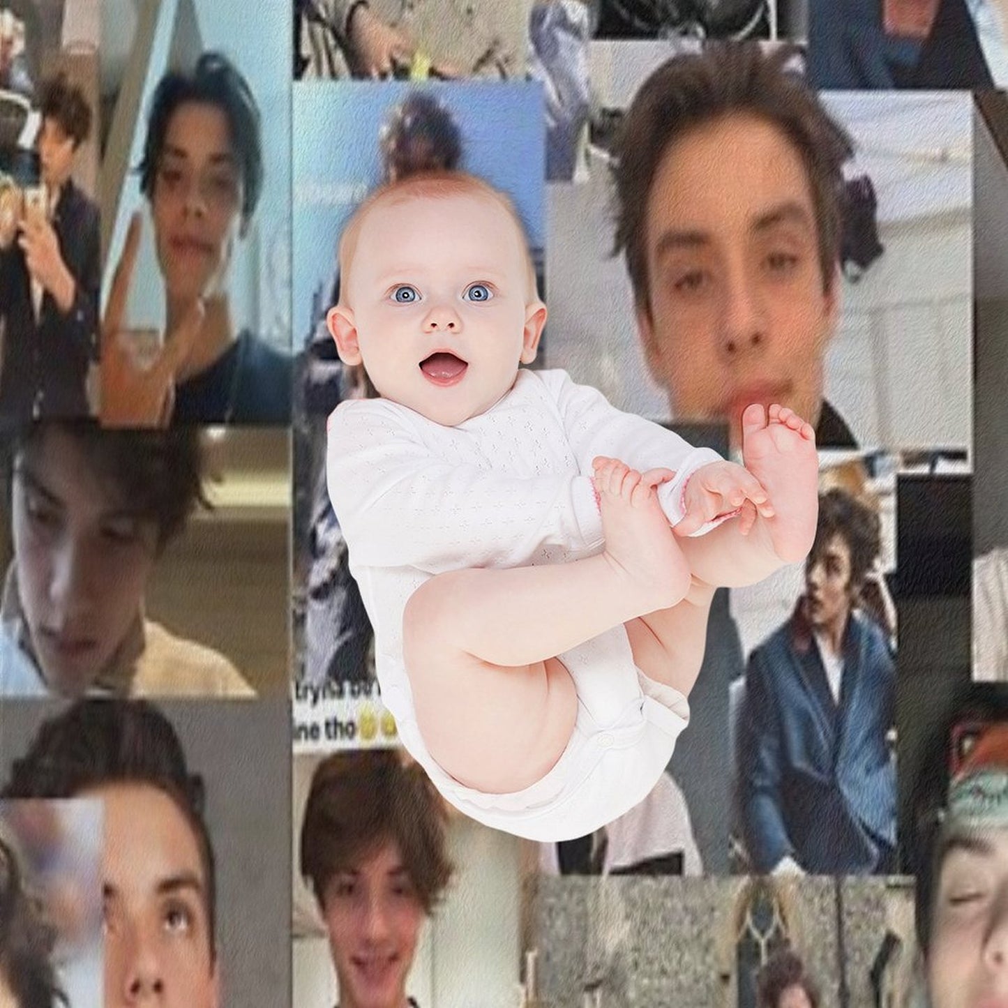 Louis Partridge Collage Phone Case Throw Blanket