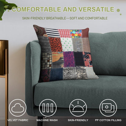 Patchwork Fabrics Soft Washable Throw Pillow