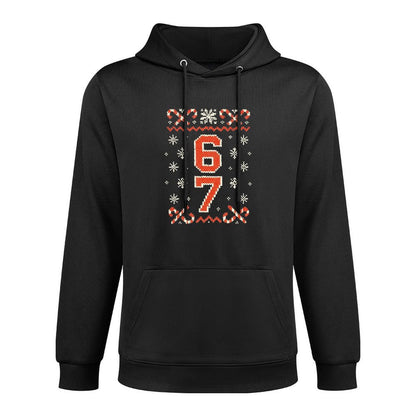 Funny 67 Meme Ugly Christmas Sweatern Boys Kids Mom Dad Shape Retention Hoodie