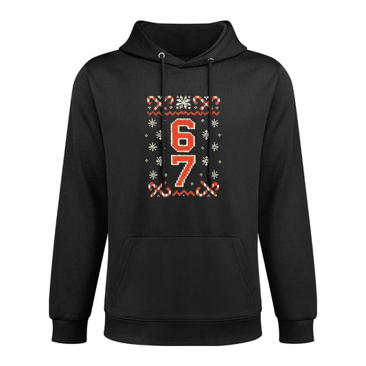 Funny 67 Meme Ugly Christmas Sweatern Boys Kids Mom Dad Shape Retention Hoodie