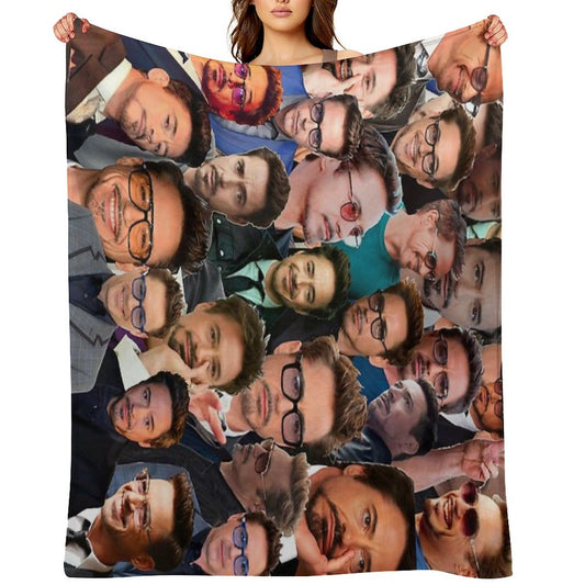 Robert Downey Jr. Photo Collage Throw Blanket
