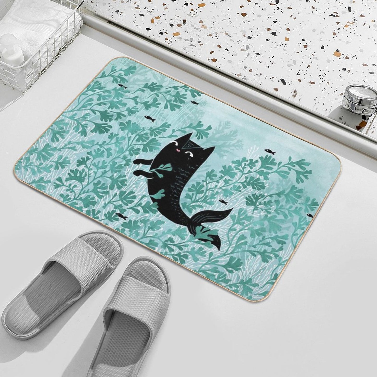 Undersea (Mint Remix) Bath Mat