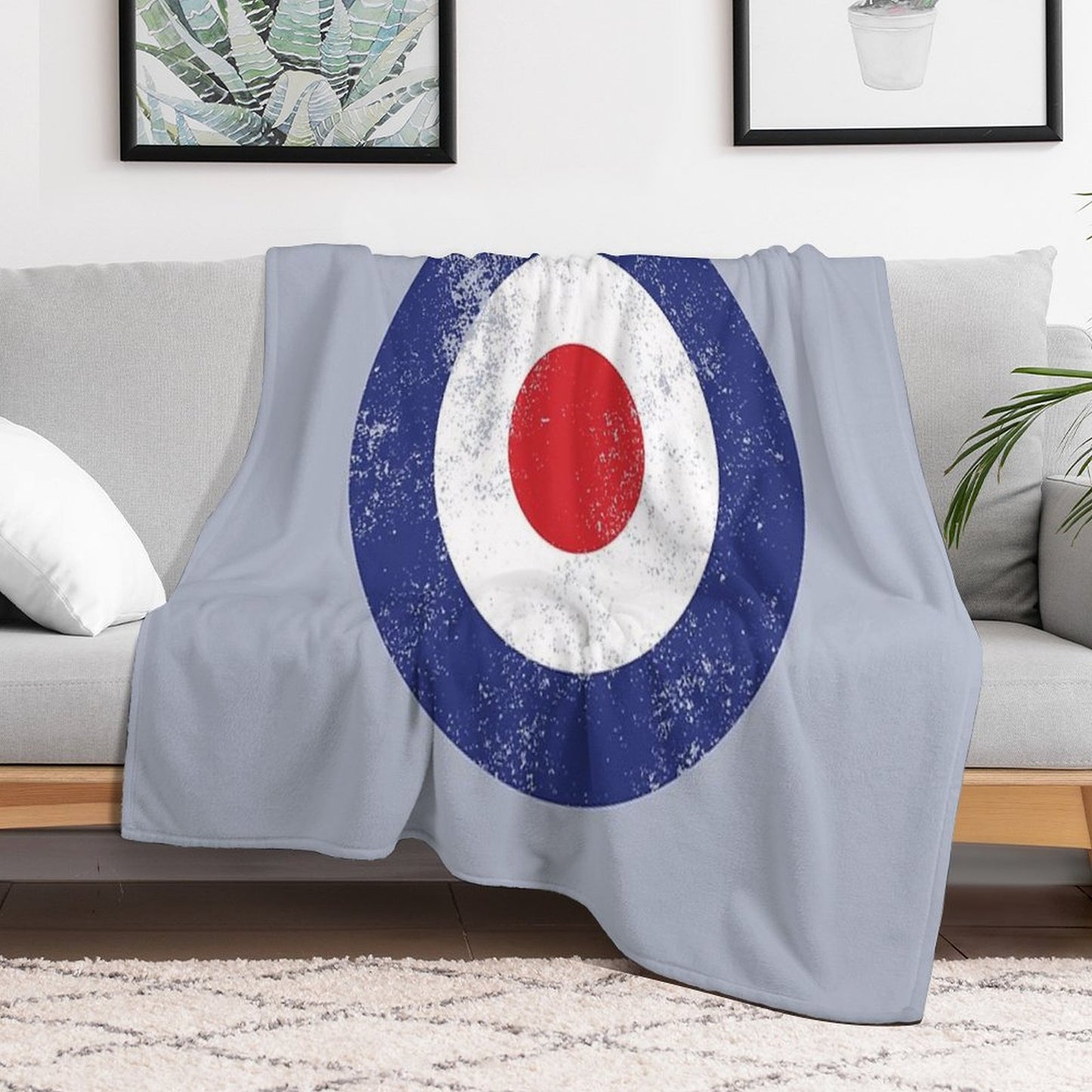 RAF Type D Roundel - Mod Target Logo Throw Blanket