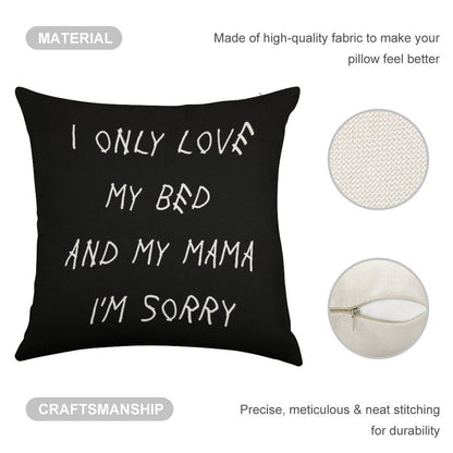 I Only Love My Bed And My Mama I'm Sorry Drake Lyrics God's Plan Linen Throw Pillow Cover