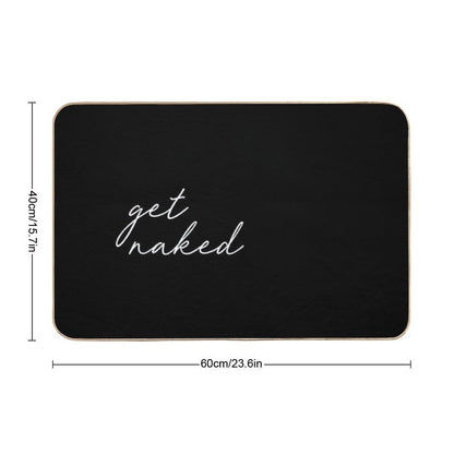 Get Naked, Black And White Bath Mat