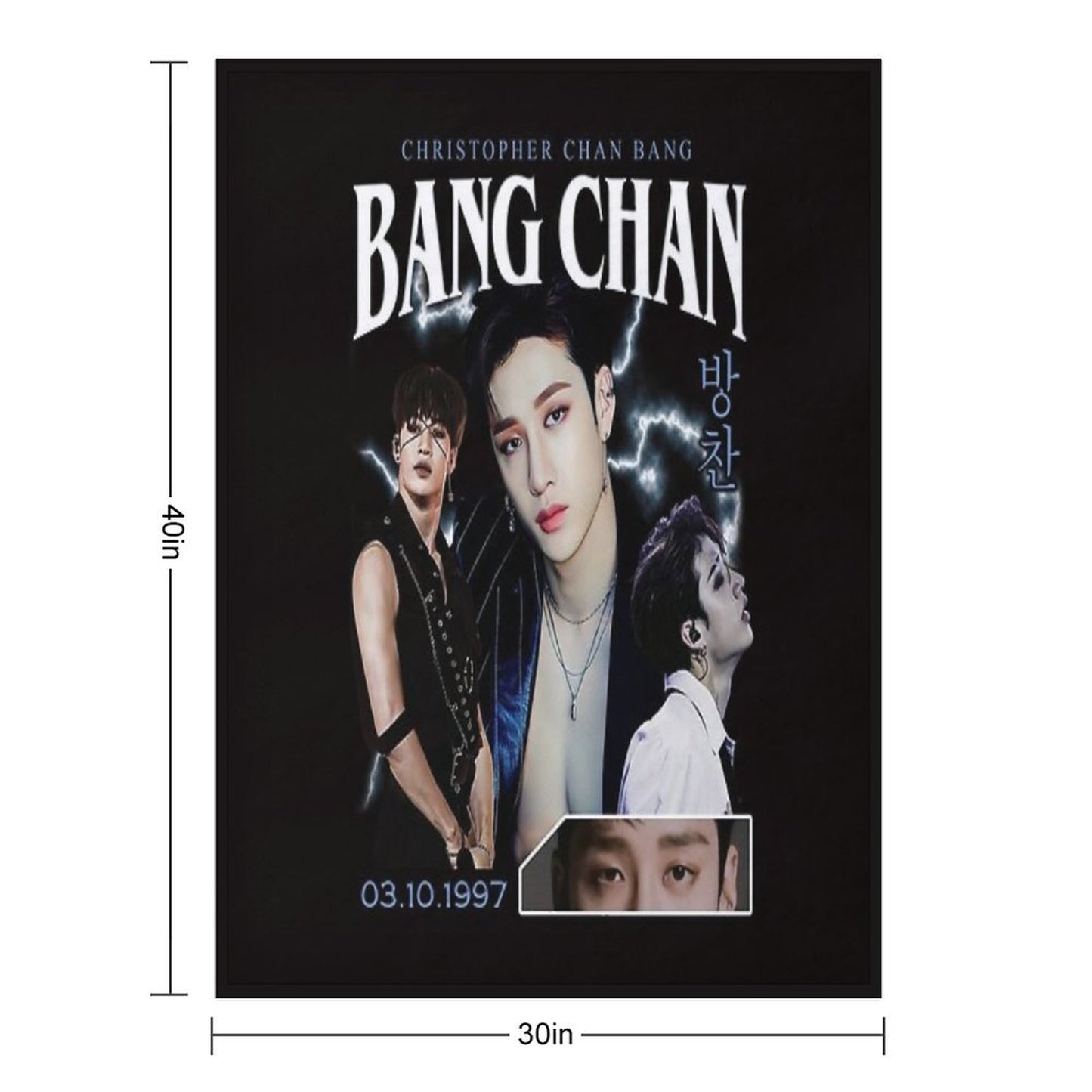 Bang Chan Shirt Vintage 90 Retro T Shirt Tee Throw Blanket